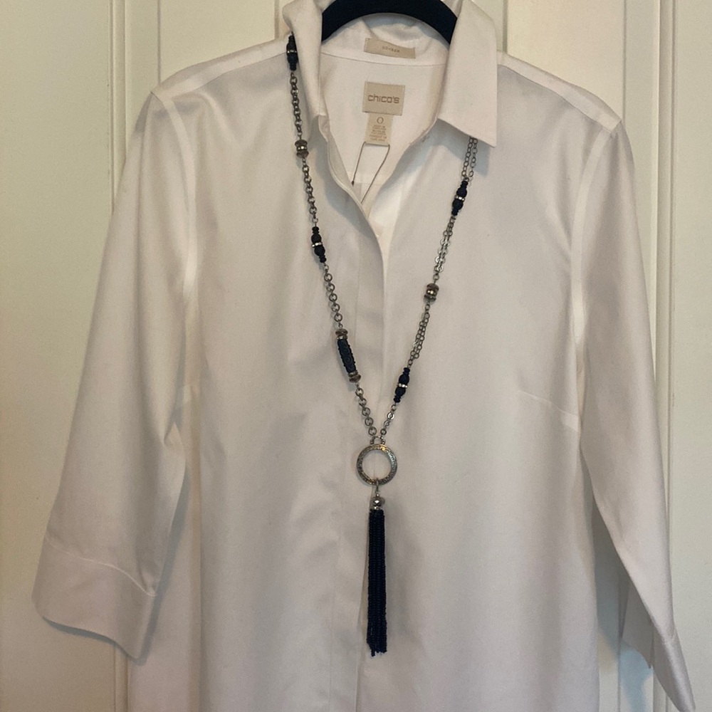 Black and Silver Tassel Necklace